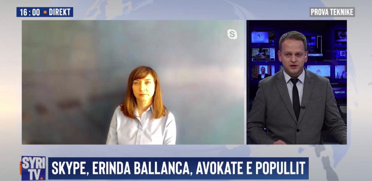 Avokatja E Popullit Erinda Ballanca Në Një Intervsitë Me Skype Për Tv Syri.Net